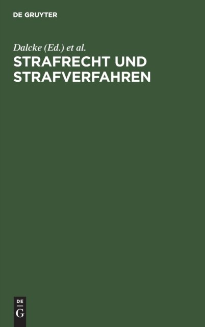 Strafrecht Und Strafverfahren