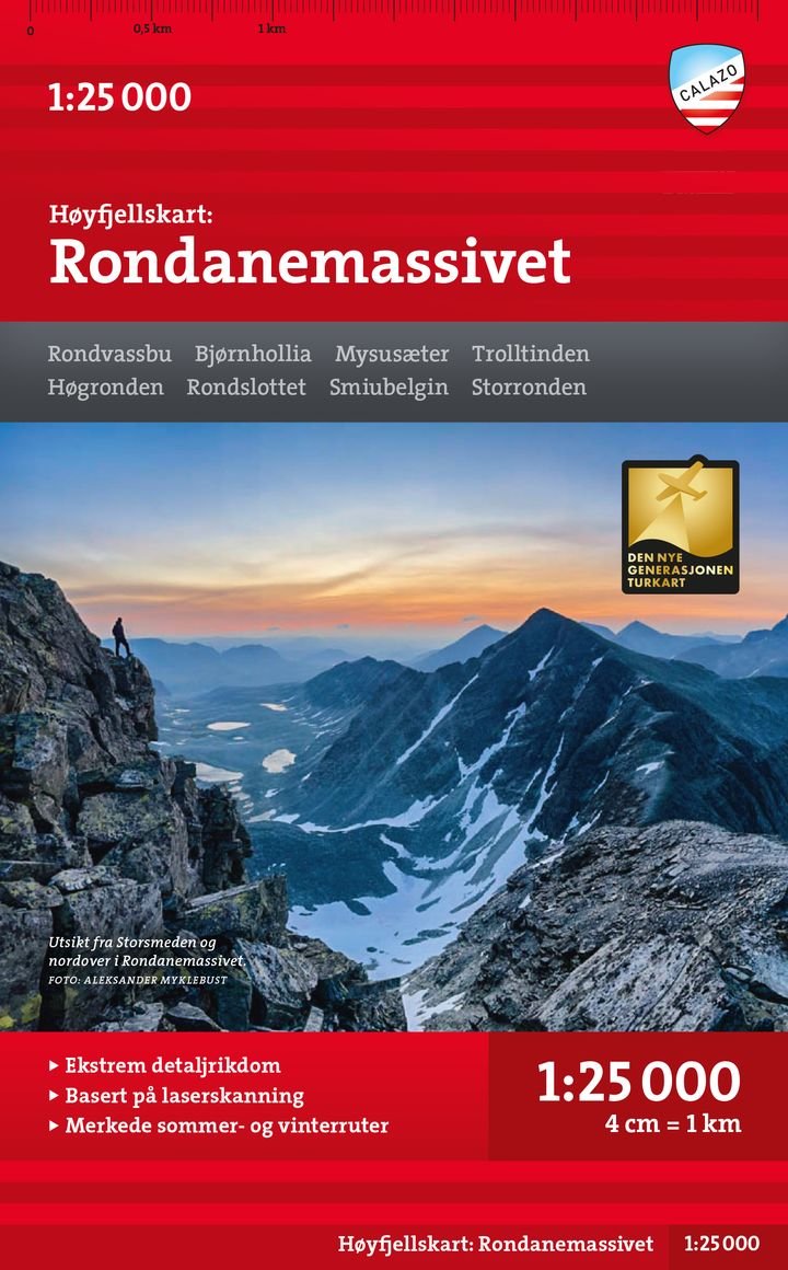 Rondanemassivet - Høyfjellskart