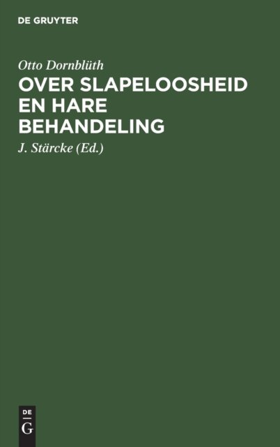 Over Slapeloosheid En Hare Behandeling