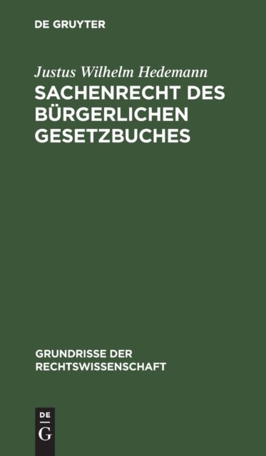 Sachenrecht Des Burgerlichen Gesetzbuches