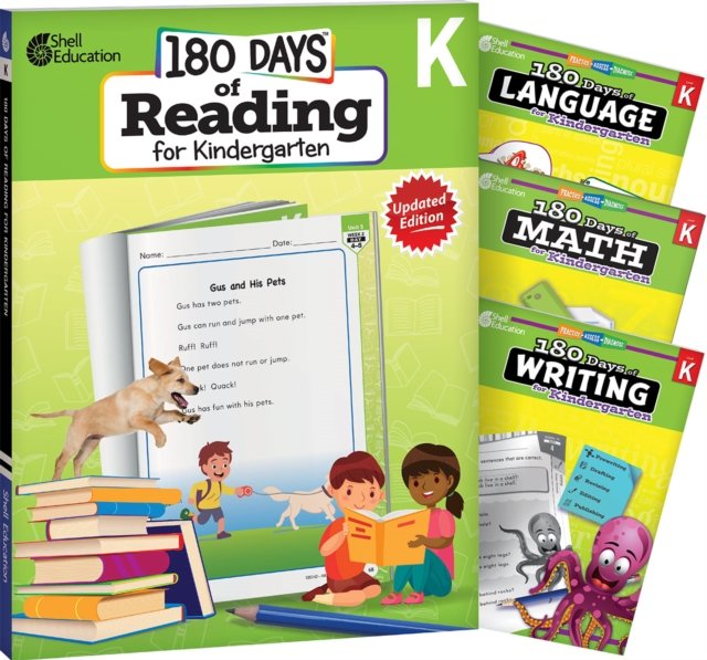 180 Days™: Reading, Math, Writing, & Language for Grade K: 4-Book Set