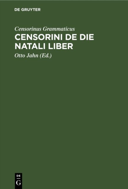 Censorini de Die Natali Liber
