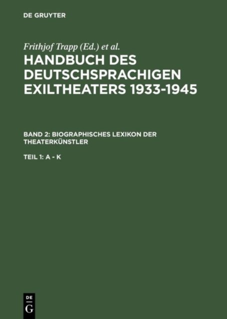 Biographisches Lexikon Der Theaterkunstler