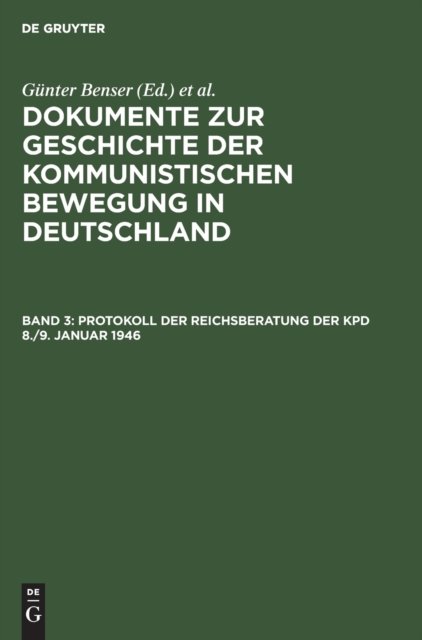 Protokoll der Reichsberatung der KPD 8./9. Januar 1946