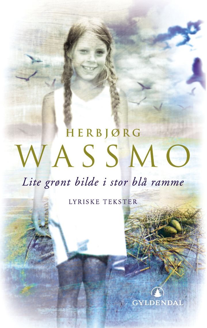 Lite grønt bilde i stor blå ramme - lyriske tekster