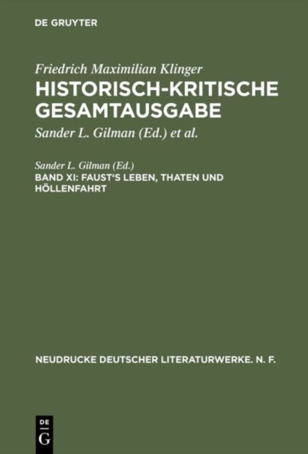 Historisch-kritische Gesamtausgabe, Band XI, Faust's Leben, Thaten und Hollenfahrt