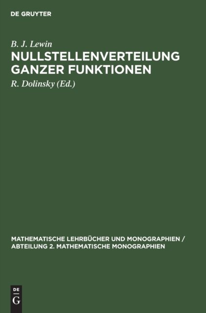 Nullstellenverteilung Ganzer Funktionen