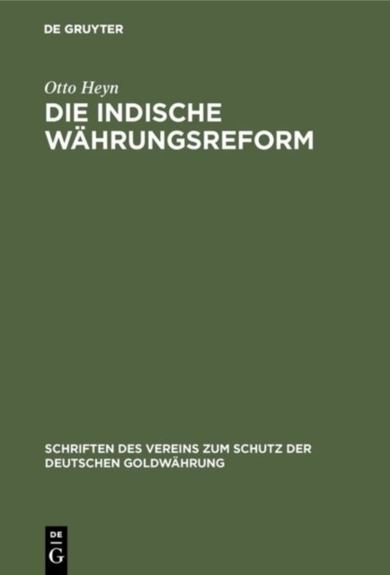 Die indische Wahrungsreform