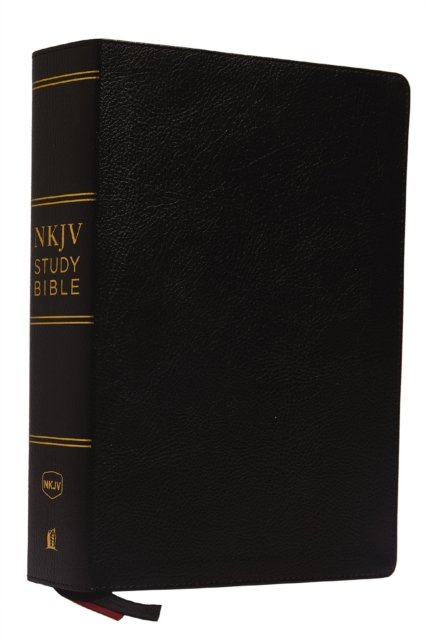 NKJV Study Bible, Premium Bonded Leather, Black, Thumb Indexed, Comfort Print