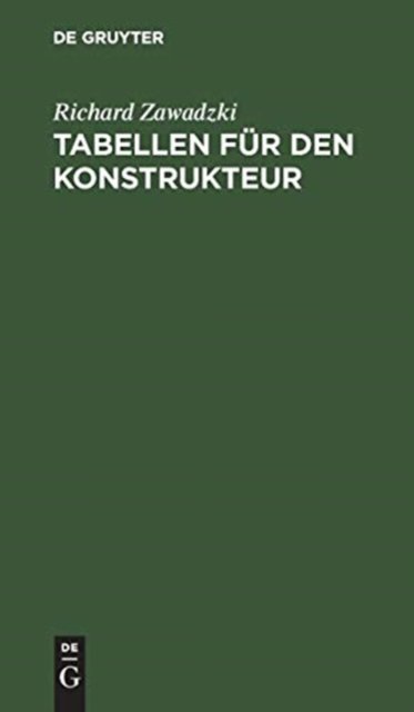 Tabellen Fur Den Konstrukteur
