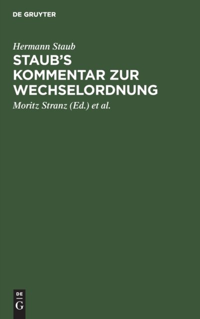 Staub's Kommentar Zur Wechselordnung