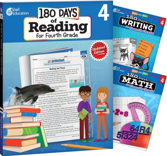 180 Days™: Reading, Writing and Math for Grade 4: 3-Book Set