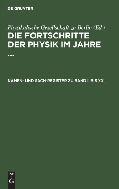 Namen- und Sach-Register zu Band I. bis XX.