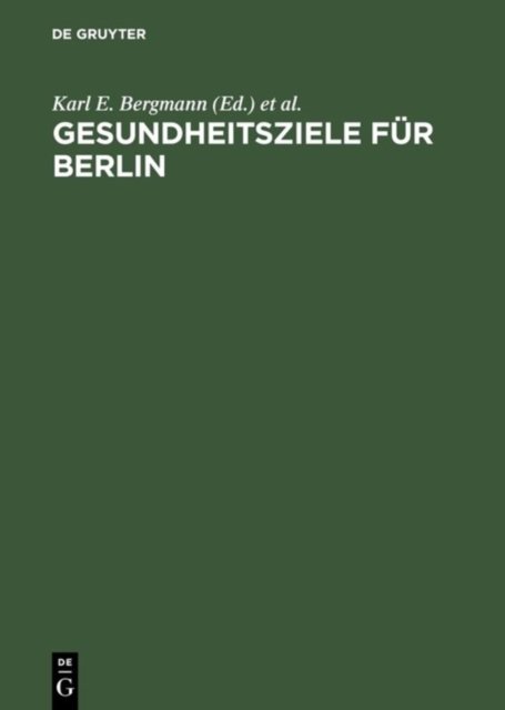Gesundheitsziele Für Berlin