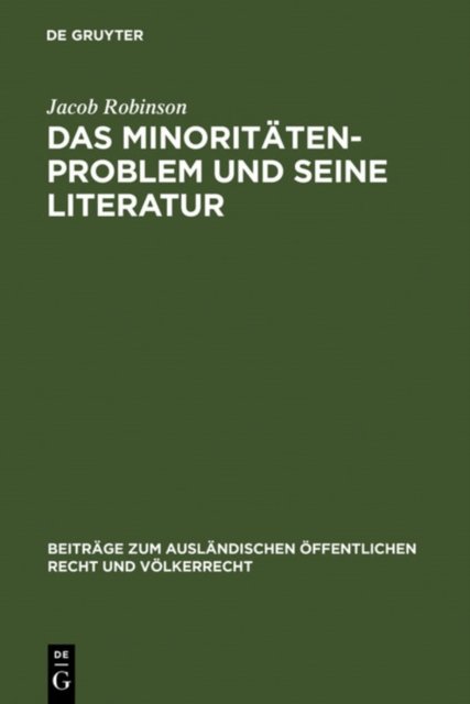 Das Minoritatenproblem und seine Literatur