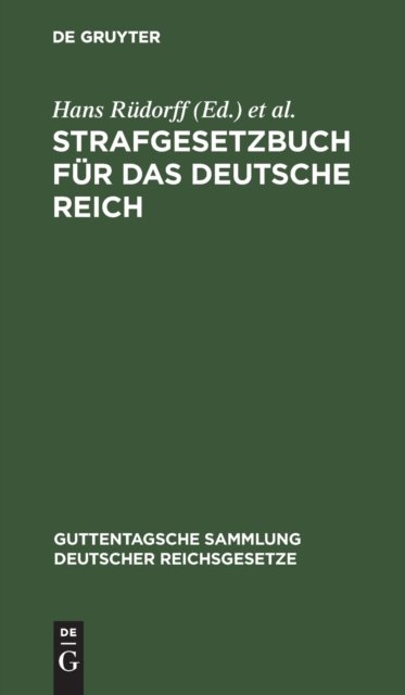 Strafgesetzbuch Fur Das Deutsche Reich