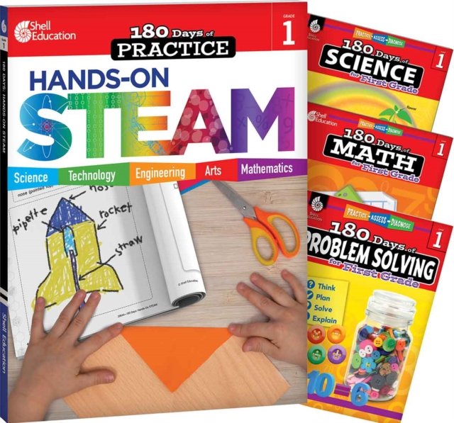 180 Days™: STEAM, Science, Math, & Problem Solving Grade 1: 4-Book Set