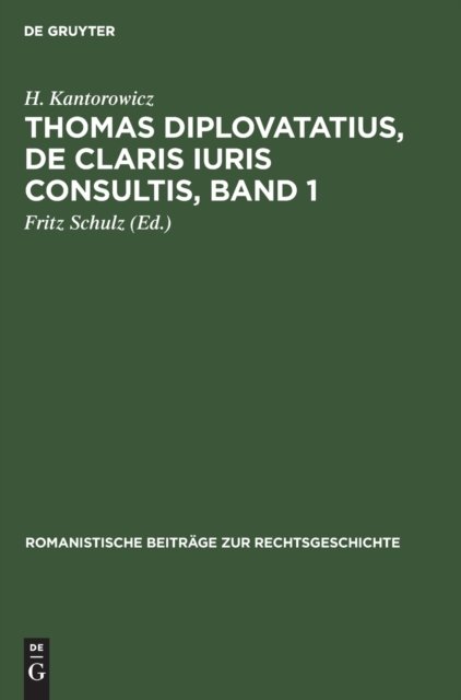 Thomas Diplovatatius, de Claris Iuris Consultis, Band 1
