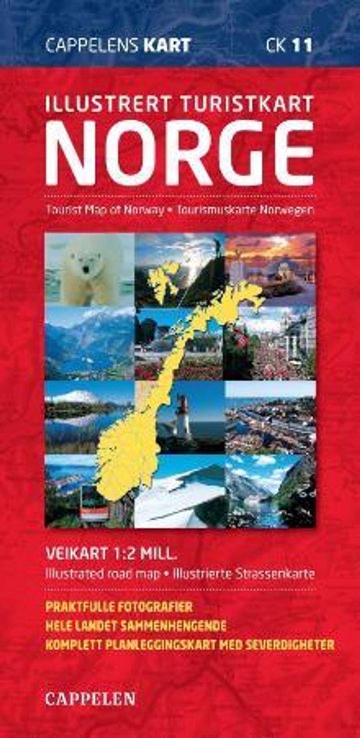 Illustrert turistkart Norge = Tourist map of Norway : illustrated road map = Tourismuskarte Norwegen : illustrierte Strassenkarte