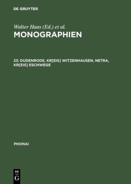 Monographien, 23, Dudenrode, Kr[eis] Witzenhausen, Netra, Kr[eis] Eschwege