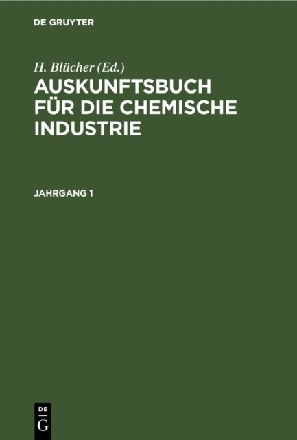Auskunftsbuch Fur Die Chemische Industrie