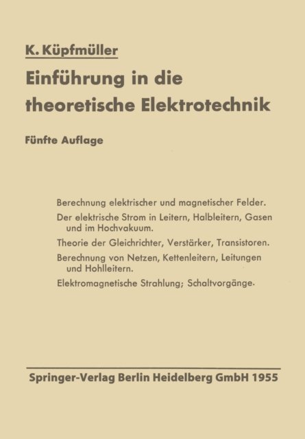 Einfuhrung in die theoretische Elektrotechnik