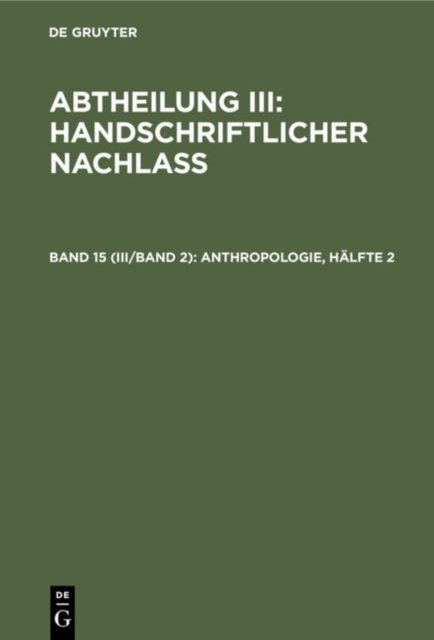 Anthropologie, Halfte 2