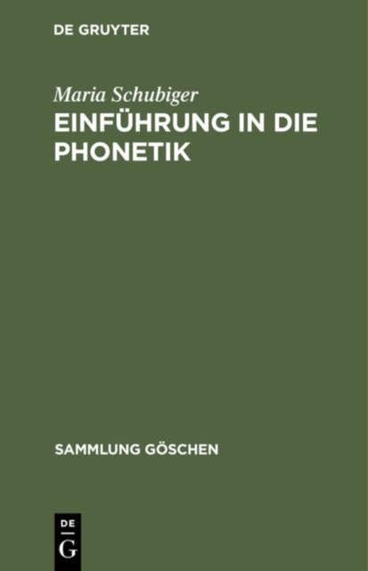 Einfuhrung in Die Phonetik