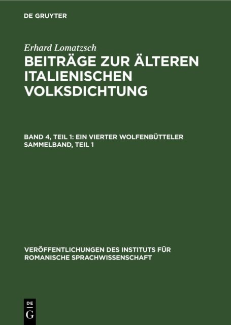Ein Vierter Wolfenbutteler Sammelband, Teil 1