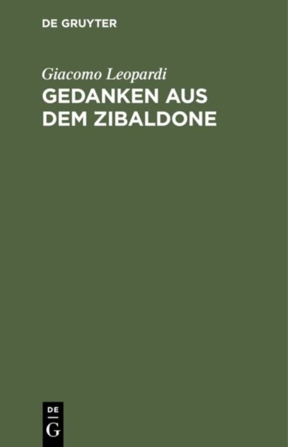 Gedanken Aus Dem Zibaldone