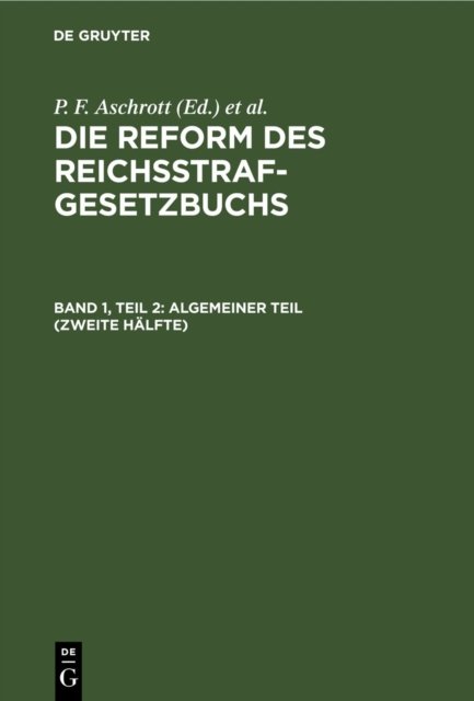 Algemeiner Teil (Zweite Halfte)
