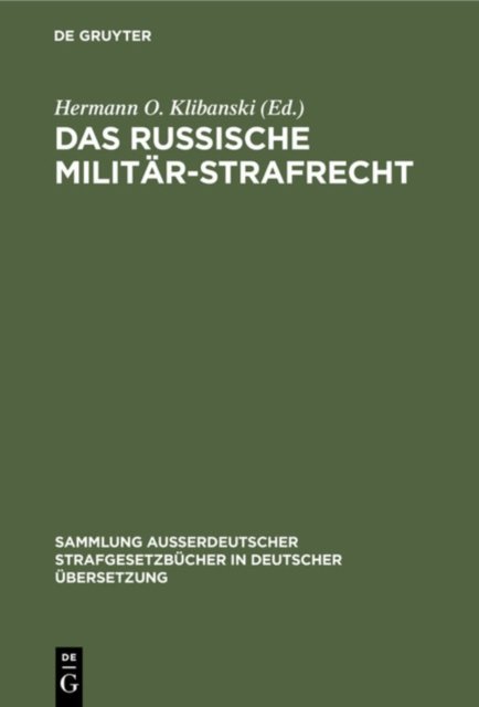 Das Russische Militar-Strafrecht