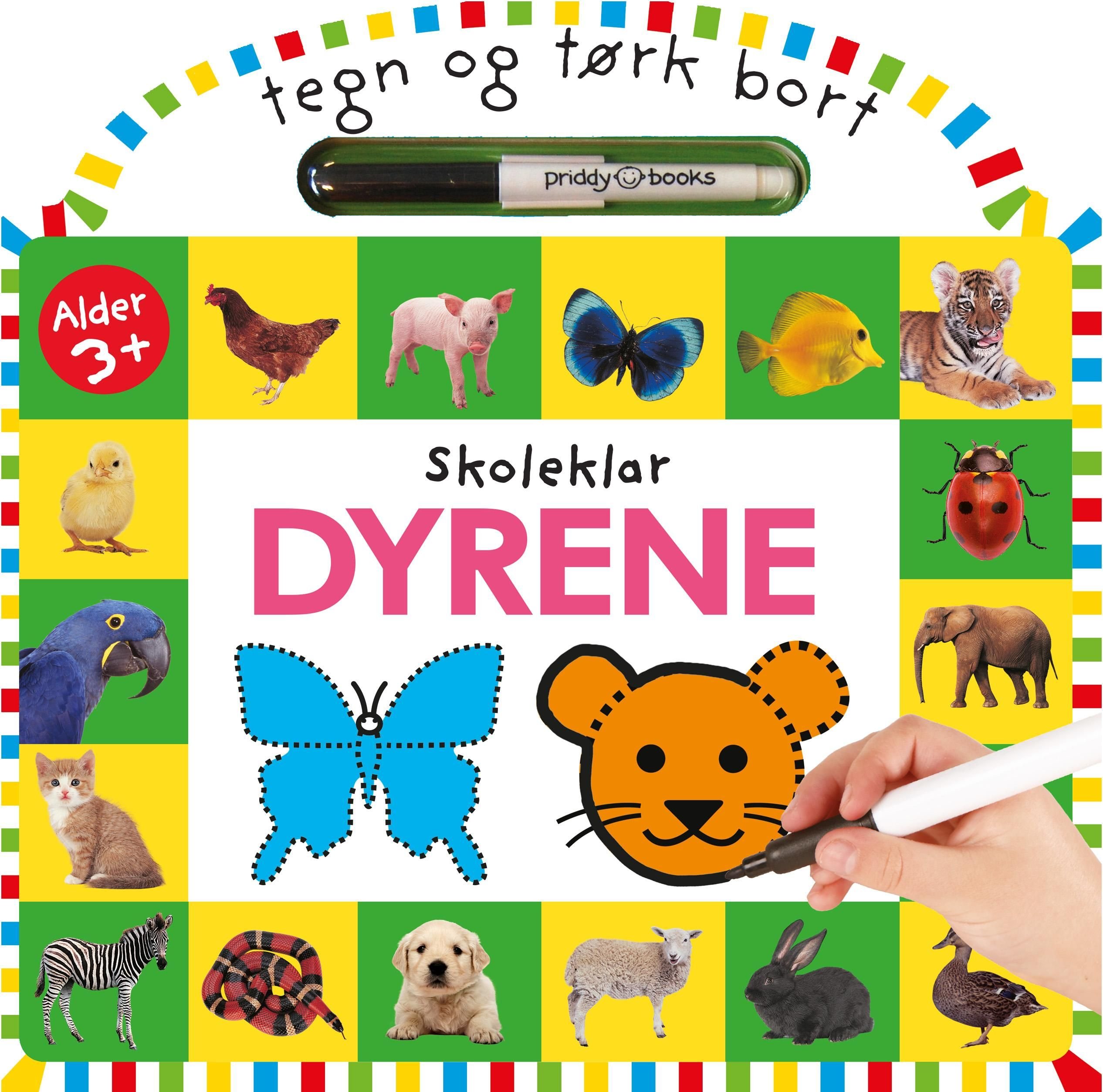 Dyrene - skoleklar : tegn og tørk bort