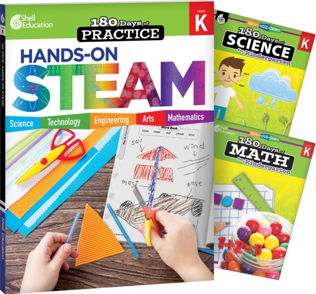 180 Days™: STEAM, Science, & Math Grade K: 3-Book Set