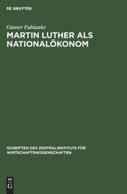 Martin Luther ALS Nationalokonom