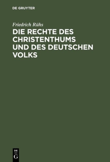 Rechte des Christenthums und des deutschen Volks