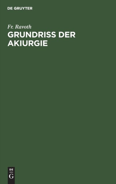 Grundriss Der Akiurgie