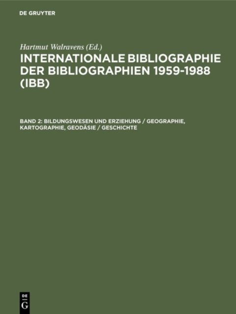 Bildungswesen Und Erziehung / Geographie, Kartographie, Geodäsie / Geschichte