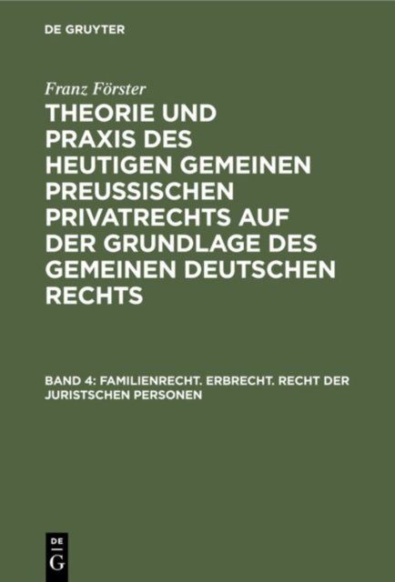 Familienrecht. Erbrecht. Recht Der Juristschen Personen