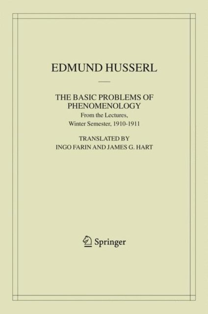 The Basic Problems of Phenomenology