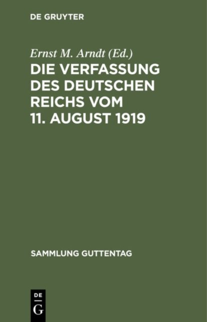 Verfassung des Deutschen Reichs vom 11. August 1919
