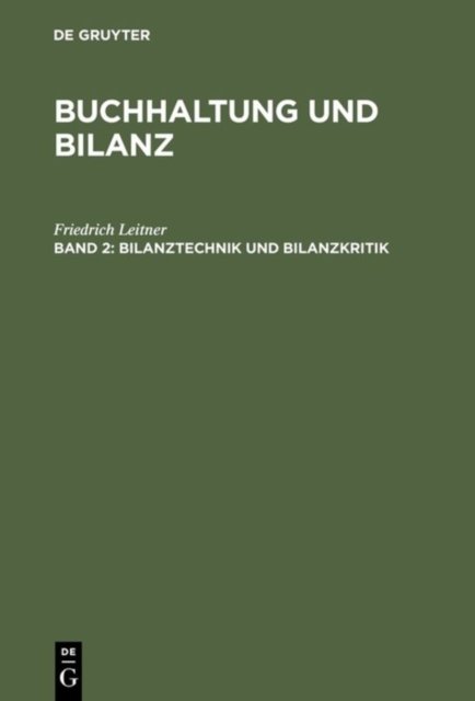 Bilanztechnik Und Bilanzkritik