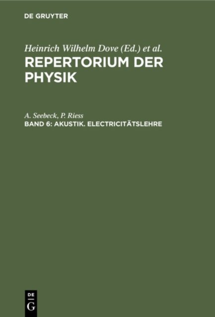 Akustik. Electricitatslehre