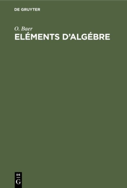 Elements d'Algebre