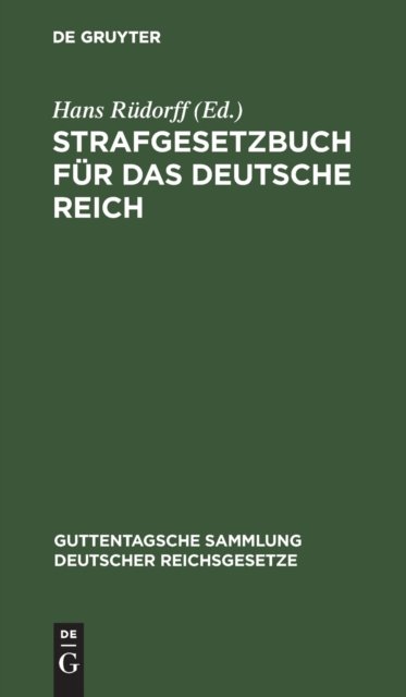 Strafgesetzbuch Fur Das Deutsche Reich
