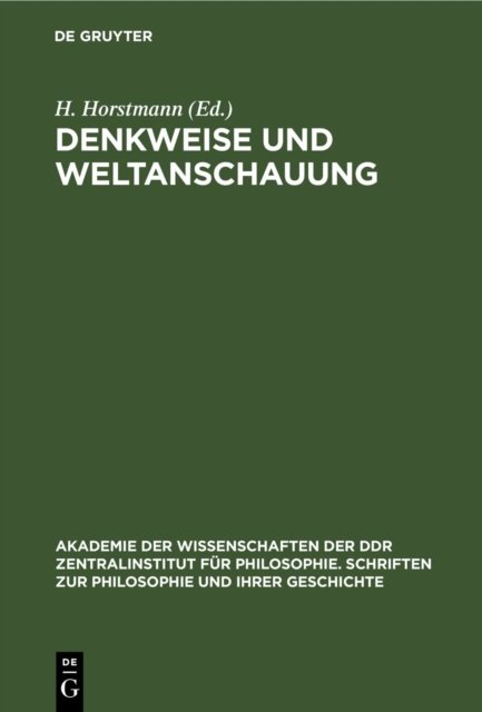 Denkweise Und Weltanschauung