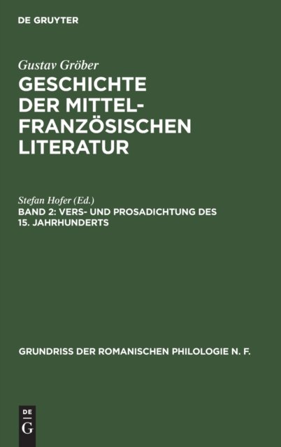 Vers- und Prosadichtung des 15. Jahrhunderts