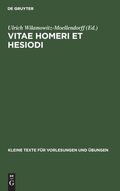 Vitae Homeri Et Hesiodi