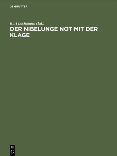 Nibelunge Not mit der Klage
