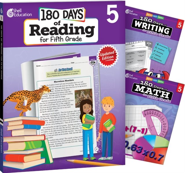 180 Days™: Reading, Writing and Math for Grade 5: 3-Book Set